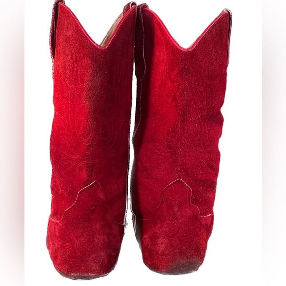 Mimosas Red Suede Women's Cowboy Boots Size 9 - Picture 3 of 7